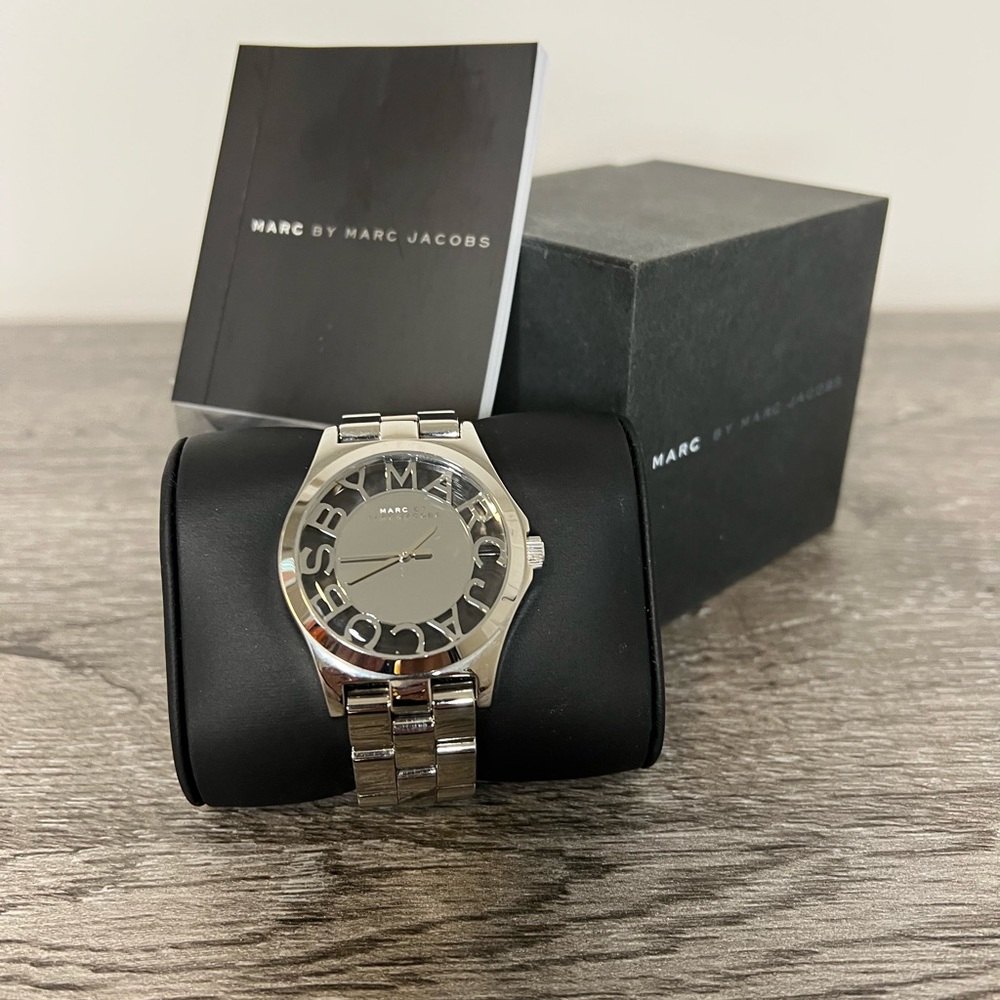 MARC BY MARC JACOBS Henry Skeleton Silver Dial Stainless Steel Ladies Watch